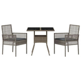 Garden Dining Set 3 pcs Grey Poly rattan 3334927