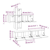 7 Piece TV Cabinet Set Smoked Oak Engineered Wood 3114507