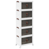 Stackable Storage Box with Wheels 5-Tier 28 L 48.5x29.5x139 cm 4012373
