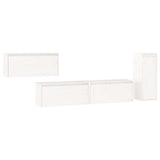 TV Cabinets 4 pcs White Solid Wood Pine 3100220