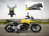 12V Honda Licensed Kids Electric Motorbike w/ Music, Headlights, Early Education Function, for Ages T3398P422378