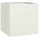 Planter White 80x80x80 cm Steel 860781