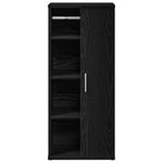 ZNTS Bathroom Cabinet with Roll Holder Black 39x22x90 cm 858525