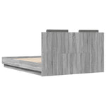 ZNTS Bed Frame with LED without Mattress Grey Sonoma 140x190 cm 3210043