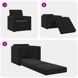 Folding Sofa Bed Black 74 x 77 x 81 cm Velvet 42030488