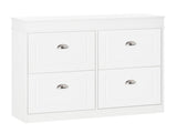 Shoe Cabinet with 4 Flip Drawers Wood Tipping Bucket Narrow Storage Cupboard with Adjustable Shelf T3398P341456