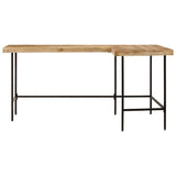 ZNTS Desk 165x110x77 cm Solid Wood Mango and Iron 353333