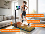 Folding Treadmill with Handrail & Adjustable Incline, 1-10 km/h Running Machine, Space Saving Low N601P303820B