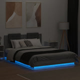 Bed Frame with LED without Mattress Grey Sonoma 140x200 cm 3210015