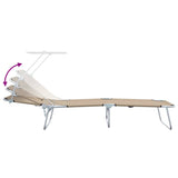 Sun Lounger Folding 2 pcs Taupe 58 x 188 x 77cm Polyester 42003063