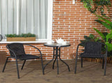 3 Pieces Rattan Bistro Set - Black T3398P323982