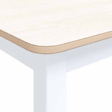 247363 Dining Table White and Brown 114x71x75 cm Solid Rubber Wood