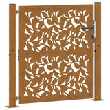 Garden Gate 100x100 cm Weathering Steel Leaf Design 4100964