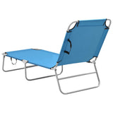 Sun Lounger Turquoise Blue Oxford fabric, Powder-coated steel 310329