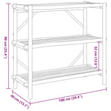 3-Layer Shelf 100x40x90 cm Bamboo 366458