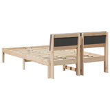Bed frame Brown and taupe 120 x 200 cm Solid pine wood 878542