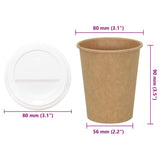 Paper Coffee Cups with Lids 1000 pcs 8oz 200ml 3325220