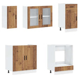 ZNTS 8 Piece Kitchen Cabinet Set Kalmar Old Wood Engineered Wood 3314819