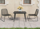 Dining Set Black PVC Rattan Compact Lightweight Dining Set 3060112