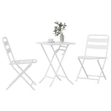 Garden Bistro Set Folding 3 pcs White Steel 42010319