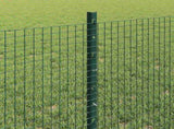 Welded Wire Fence with Posts 25 x 0.6 m PVC-Coated Steel Green 3336472