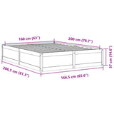 Bed Frame without Mattress Wax Brown 160x200 cm Solid Wood Pine 3282371