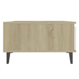 Coffee Table White and Sonoma Oak 90x60x35 cm Engineered Wood 806009