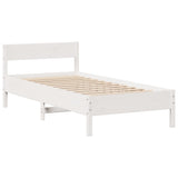Bookcase Bed without Mattress White 100x200cm Solid Wood Pine 3322964