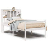 Bookcase Bed without Mattress White 90x200 cm Solid Wood Pine 3322050