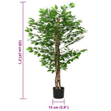 Artificial Ficus Plant 788 Leaves 120 cm Green 4103586