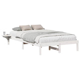 Bed Frame White 140 x 190 cm Solid Pine Wood 873194