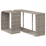 Storage Shelves 2 pcs Light Grey Poly Rattan 366188