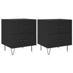 ZNTS Bedside Cabinets 2 pcs Black 40x35x47.5 cm Engineered Wood 827295