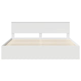 Bed Frame with Headboard White 200 x 200 cm Solid Pine Wood 3410555