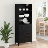 Highboard Black Oak 69.5 x 34 x 180 cm Engineered Wood 3416191