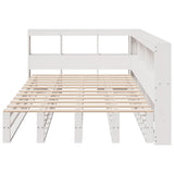 Bookcase Bed without Mattress White 120x200cm Solid Wood Pine 3324503