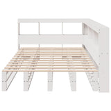 ZNTS Bookcase Bed without Mattress White 120x200cm Solid Wood Pine 3324503