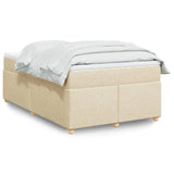 Box Spring Bed with Mattress Cream 120x200 cm Fabric 3285371