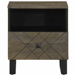 ZNTS Bedside Cabinet Black 40x33x46 cm Solid Wood Mango 4017690