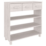 Console Table HAMAR White 90x35x90 cm Solid Wood Pine 340465