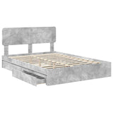 Storage Bed Concrete Grey 160 x 200 cm Engineered Wood 3412258