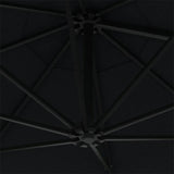 Wall-Mounted Parasol with Metal Pole 300 cm Black 47300