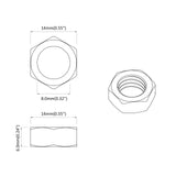 Hex Nut 3600 pcs Silver Metal 864471