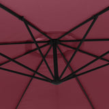 Cantilever Garden Parasol Bordeaux Red Polyester, Metal, Steel 44507