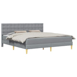 Bed Frame with Mattress Light Grey 180 x 200 cm Fabric 3415265