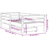 Kids Bed Frame with Drawers 70x140 cm Solid Wood Pine 834441