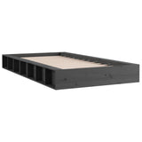 Bed Frame without Mattress Grey 75x190 cm Small Single Small Single Solid Wood 820698