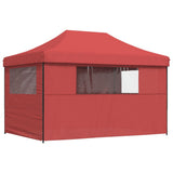 Foldable Party Tent Pop-Up with 4 Sidewalls Burgundy 4005027