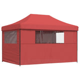 ZNTS Foldable Party Tent Pop-Up with 4 Sidewalls Burgundy 4005027