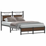 Bed Frame without Mattress Brown Oak 120x200 cm Engineered Wood 4107014